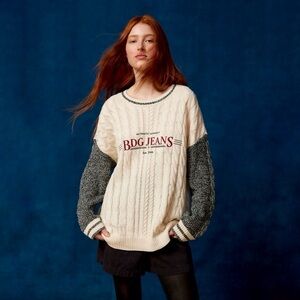 BDG Jeans Cable Knit Spliced Sweater NWT
